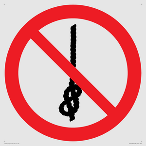 P030 Prohibition: Do not tie knots in rope